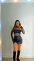 BODY PRETO COM TELA BRILHOSA E RECORTES