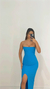 VESTIDO CANELADO TRANÇADO NAS COSTAS – AZUL CLARO na internet