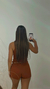 Imagem do CONJUNTO CANELADO MARROM TERRA COM CROPPED E SHORT SAIA