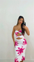VESTIDO MID FLORAL ROSA COM FENDA na internet