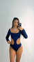 BODY RECORTE MANGA LONGA AZUL MARINHO - comprar online
