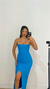 VESTIDO CANELADO TRANÇADO NAS COSTAS – AZUL CLARO - Cecília Braga