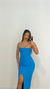 VESTIDO CANELADO TRANÇADO NAS COSTAS – AZUL CLARO