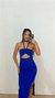 VESTIDO CANELADO MULTI AMARRAÇÕES COM FENDAS – AZUL ROYAL na internet