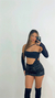 BODY PRETO RECORTADO COM BOJO E MANGAS FIXAS - comprar online