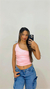 BLUSA UM OMBRO CANELADA ROSA BEBÊ