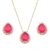 Conjunto Gota Cristal Fusion Rosa Rubi Banhado em Ouro na internet