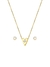 Conjunto de Colar Cravejado e Brinco Ponto de Luz PP Banhado em Ouro - comprar online