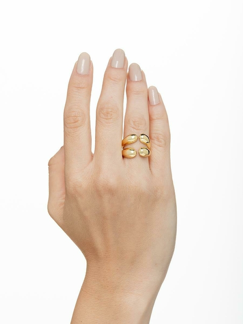 Anel Duplo Ajustável Banhado em Ouro TAM16