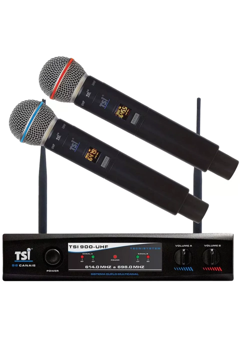 Microfones TSI 900-UHF Dinâmico Supercardióide