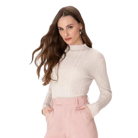 Blusa Manga Longa Com Strass - Enfim