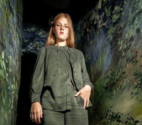 Chaleco Carola Seda Verde - comprar online