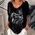 Camiseta feminina dos desenhos animados gato impressão verão manga curta com d - PetArte