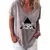 Camiseta feminina dos desenhos animados gato impressão verão manga curta com d