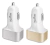 Cargador Usb Doble P Auto12/24v 3.1a Con Pantalla Dorado NSAD12US2P