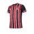 Camisa de torcedor masculina do São Paulo II 24/25, nas cores vermelha e preta, com listras verticais e logo do clube.