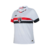 Camisa branca do São Paulo FC para torcedoras, modelo 24/25 da New Balance, com detalhes em vermelho e preto.