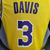 Camiseta regata amarela dos Los Angeles Lakers, mostrando o nome "DAVIS" e o número "3".