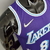 Camiseta regata roxa do Los Angeles Lakers, modelo masculino, com detalhes em azul e logotipo da Nike.