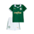 Kit infantil do Palmeiras 2024/2025, composto por camisa verde e shorts brancos.