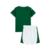 Kit infantil Palmeiras I 24/25 da Puma, composto por camiseta verde e calção branco.