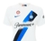 Camisa branca feminina do Inter de Milão II 23/24, com detalhes em azul e preto, logo da Nike e Paramount+