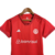 Camisa infantil vermelha do Internacional com logo da Adidas e patrocinador Banrisul.