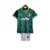 Kit infantil do Palmeiras I 23/24 da Puma, na cor verde, composto por camisa e short.