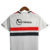 Camiseta do Kit Infantil São Paulo I Adidas 23/24 na cor branca, vista traseira, com detalhes em vermelho e preto.