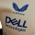 Logotipo da marca Castore e da Dell Technologies em uma camisa de Fórmula 1 masculina cor laranja.