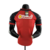 Camisa masculina da Ferrari 23/24 de Fórmula 1 na cor vermelha e preta, vista de trás, destacando o logo da Shell V-Power.