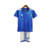 Kit infantil do Cruzeiro 22/23 da Adidas, em azul com estrelas brancas, composto por camiseta e short.