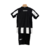 Kit infantil de futebol Botafogo I 23/24 da Reebok, composto por camiseta preta com detalhes brancos e calças curtas.