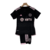 Kit infantil da Inter Miami III da Adidas 23/24, na cor preta com detalhes em rosa, composto por camiseta e shorts.