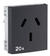 TOMA C/TIERRA 20A 250V NEGRO