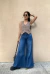 Maxi Palazzo Azul con ruedo - comprar online