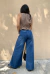 Maxi Palazzo Azul con ruedo - tienda online