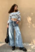 Maxi Palazzo Celeste con ruedo - comprar online