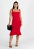 Vestido Vermelho Midi Alcinha com Babado | REF:NR54 - comprar online