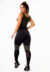 Conjunto Fitness Calça Legging Preta com Verde Militar Cintura Alta e Cropped Regata com Detalhes em Tela Academia | REF: CSV7 - comprar online