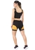 Conjunto Fitness Cropped Com Faixa Amarelo + Shorts Preto Com Amarelo | REF: LX045 - loja online