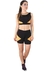 Conjunto Fitness Cropped Com Faixa Amarelo + Shorts Preto Com Amarelo | REF: LX045