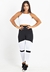 Conjunto Fitness Cropped Branco + Calça Legging Fitness Preto Com Branco | REF: LX054