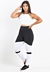 Conjunto Fitness Cropped Branco + Calça Legging Fitness Preto Com Branco | REF: LX054 - comprar online