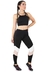 Conjunto Academia Cropped Preto + Calça Fitness Com Faixas Rosê e Branco | REF: LX061 na internet