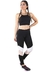 Conjunto Academia Cropped Preto + Calça Fitness Com Faixas Rosê e Branco | REF: LX061