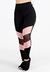 Calça Detalhe Transparente Legging Fitness Preto E Rosê | REF: LX102 - comprar online