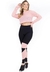 Conjunto Calça Legging + Cropped de Telinha Manga Longa Preto Com Rose | REF: LX147 - comprar online