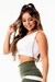 Top Cropped Fitness Academia Branco com Verde Militar | REF: SV15 - comprar online