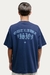 T-shirt Over Boxy " TAKE A RISK " - Azul Marinho na internet